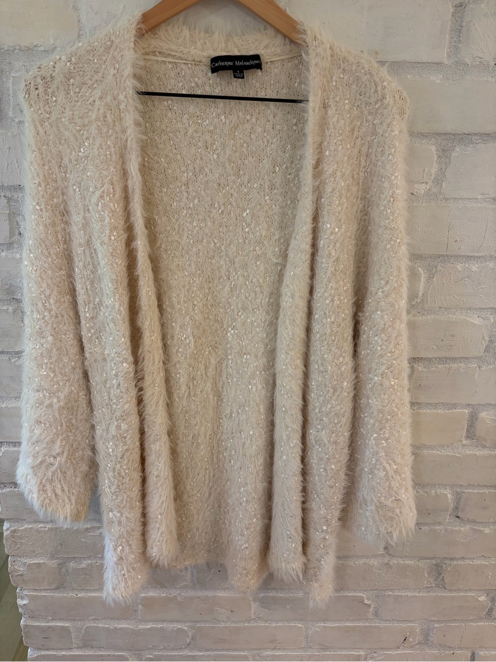 Catherine Malandrino Soft Cream Open-Front Cardigan (B4)